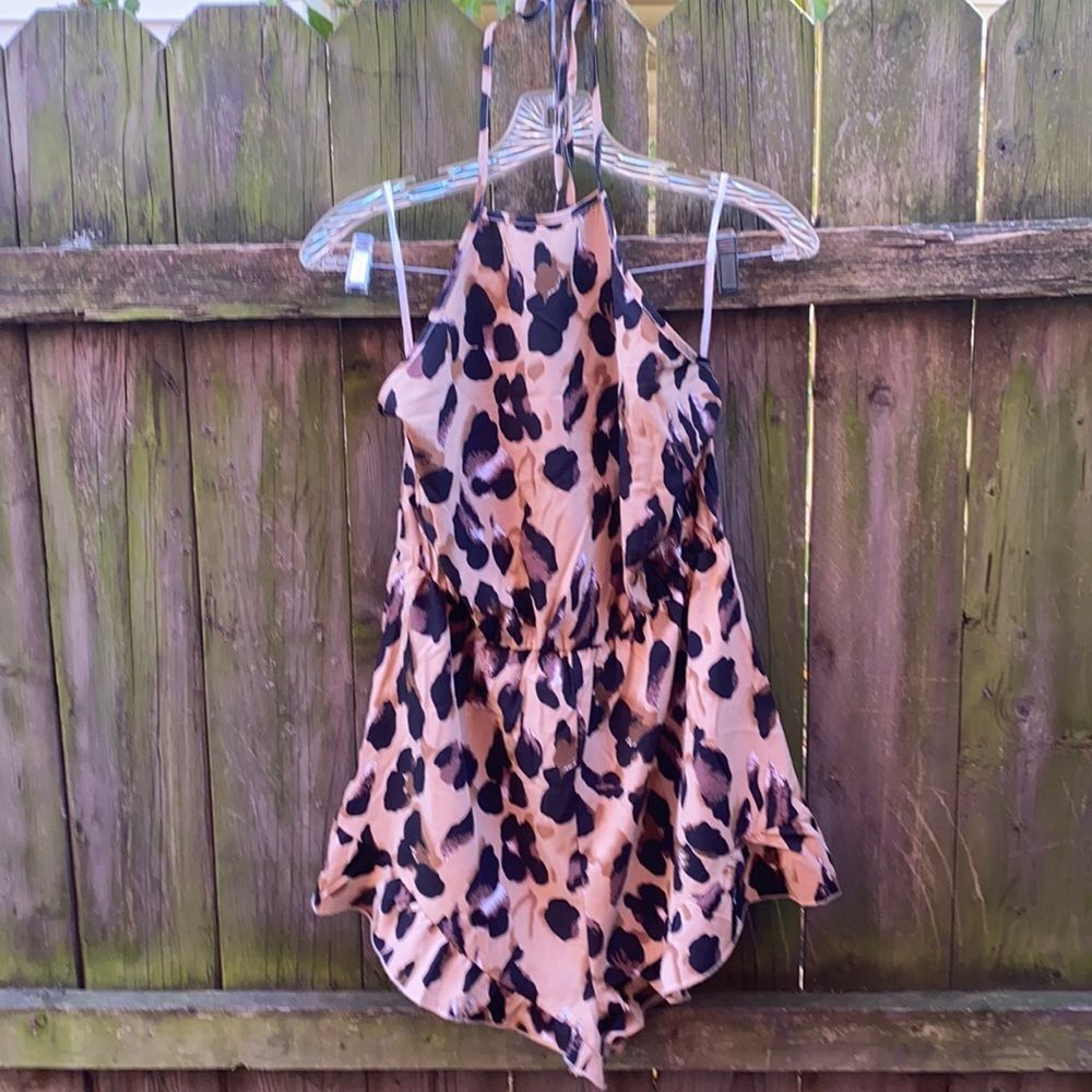 Shein leopard print romper sz. M